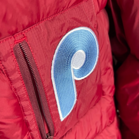 Unisex Adult Oversized Foot Locker Puffer x Phillies Patch Custom Baby Blue Pink - Picture 3 of 13
